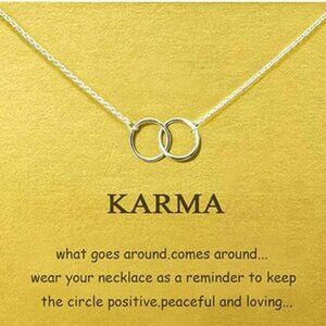 Interlocking Circles Necklace – “Karma” Symbolic Jewelry